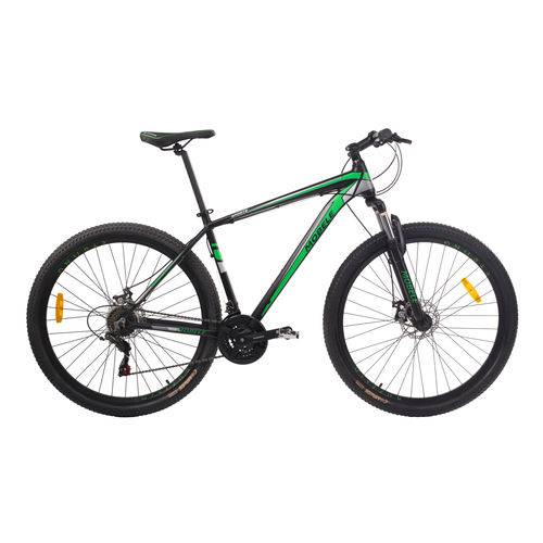 Tamanhos, Medidas e Dimensões do produto Bicicleta MTB Mobele Rhino 21v Preta com Verde 17"