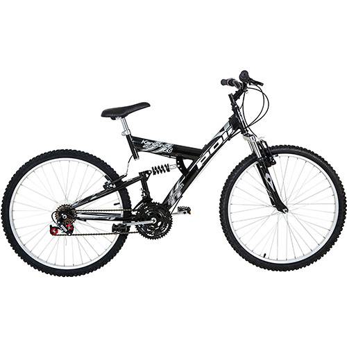 Tamanhos, Medidas e Dimensões do produto Bicicleta Polimet Kanguru Aro 26 18 Marchas Full Suspension - Preta