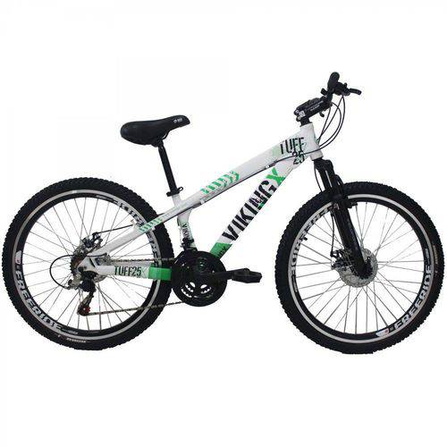 Tamanhos, Medidas e Dimensões do produto Bicicleta Tuff25 Freeride Aro 26 Freio a Disco 21 Velocidades Câmbios Shimano Branco/verde - Vikingx