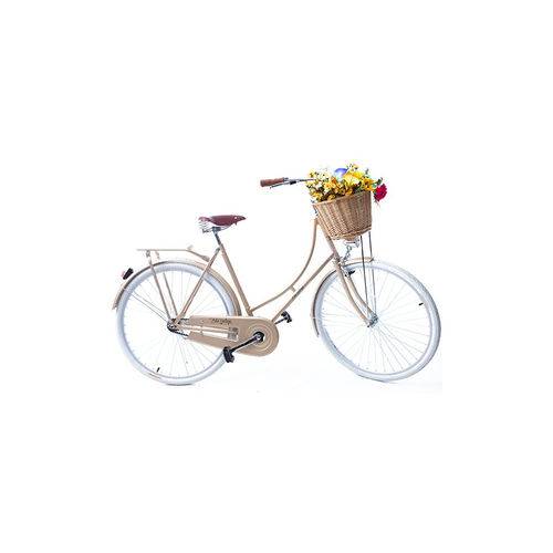 Tamanhos, Medidas e Dimensões do produto Bicicleta Vintage Retro Feminina Vênus Dourada com Cesta de Palha - Echo Vintage