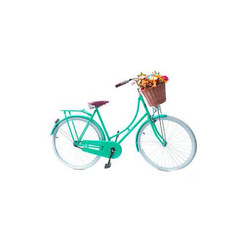 Tamanhos, Medidas e Dimensões do produto Bicicleta Vintage Retro Feminina Vênus Verde com Cesta de Palha - Echo Vintage