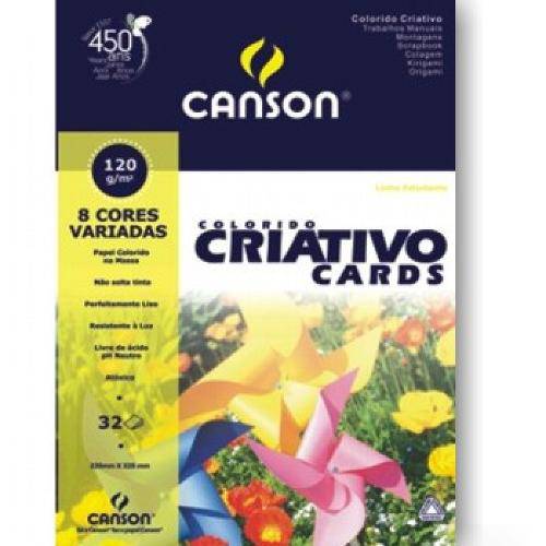 Tamanhos, Medidas e Dimensões do produto Bloco Canson Colorido Criativo Cards 120grs A3 C/32 Folhas 8 Cores