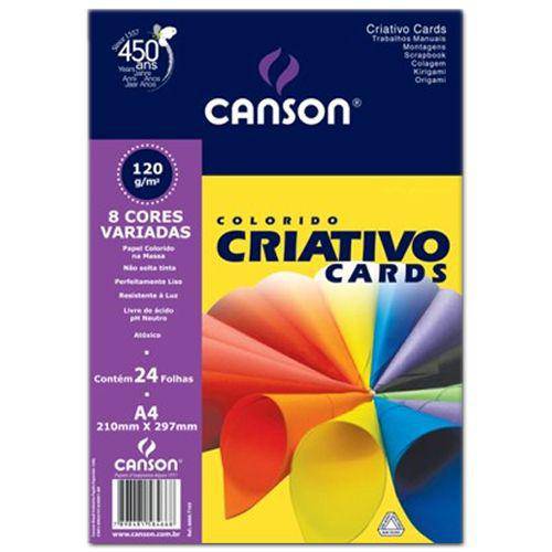 Tamanhos, Medidas e Dimensões do produto Bloco Canson Colorido Criativo Cards 120grs A4 C/32 Folhas 8 Cores