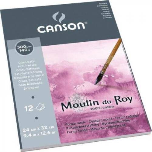 Tamanhos, Medidas e Dimensões do produto Bloco Canson Moulin Du Roy Grain Satin 300grs 30x40 C/12 Folhas