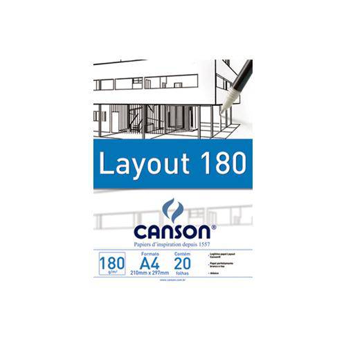 Tamanhos, Medidas e Dimensões do produto Bloco Canson Tecnico Lay Out 180grs A4 C/20 Folhas