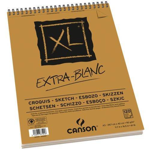 Tamanhos, Medidas e Dimensões do produto Bloco Canson Xl Extra-Blanc 90grs A3 C-120 Folhas