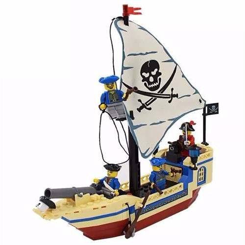 Tamanhos, Medidas e Dimensões do produto Bloco de Montar Barco Navio Pirata 188 Peças