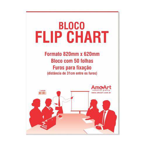 Tamanhos, Medidas e Dimensões do produto Bloco Flip Chart - 82x62cm - 5 Unid.