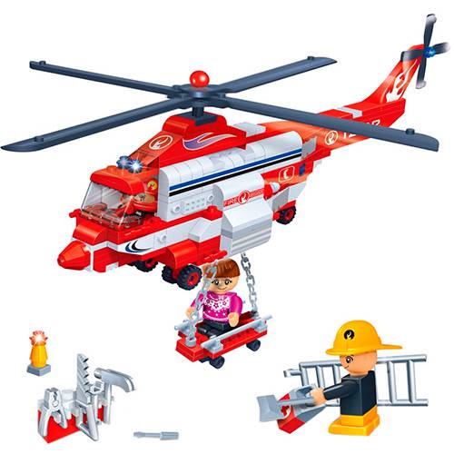 Tamanhos, Medidas e Dimensões do produto Blocos de Montar Banbao Kit Super Helicóptero Resgate dos Bombeiros - 272 Peças