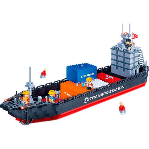 Tamanhos, Medidas e Dimensões do produto Blocos de Montar Banbao Transporte Navio Container - 716 Peças