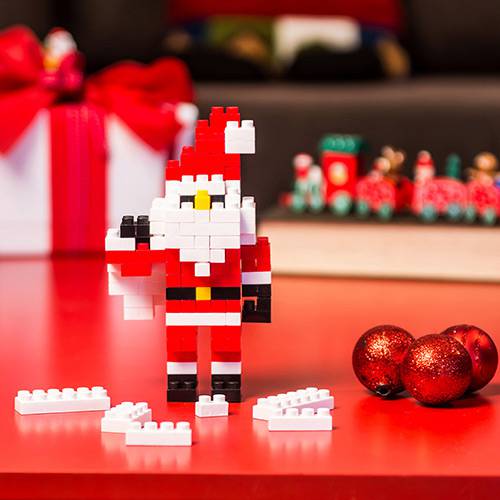 Tamanhos, Medidas e Dimensões do produto Blocos de Montar Papai Noel 144 Peças - Orb Christmas