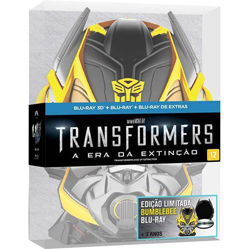 Tamanhos, Medidas e Dimensões do produto Blu-ray - Transformers - a Era da Extinção (3D + 2D + BD de Extras) - Edição Limitada Bumblebee