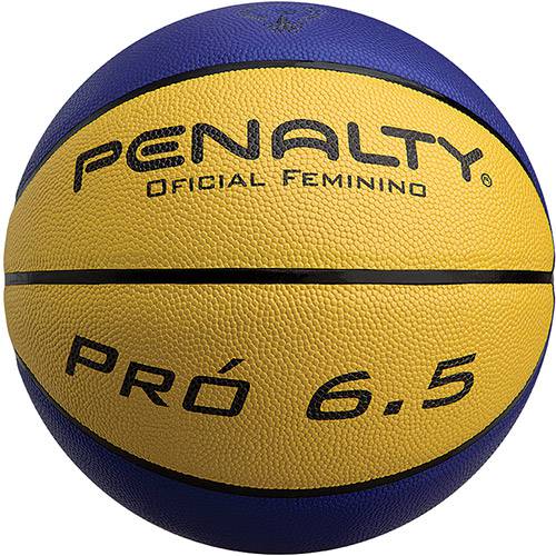 Tamanhos, Medidas e Dimensões do produto Bola de Basquete Pró 6.5 Oficial Feminino Amarelo e Azul - Penalty