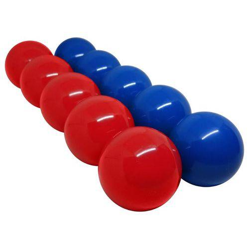 Tamanhos, Medidas e Dimensões do produto Bola de Bilhar Mata-Mata Alto Brilho 54 Mm 10 Peças Vermelho X Azul
