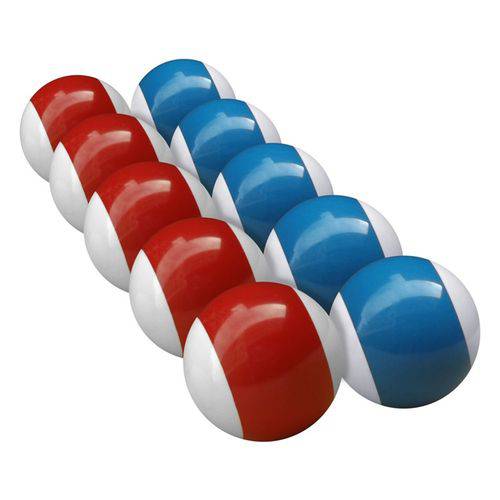 Tamanhos, Medidas e Dimensões do produto Bola de Bilhar Mata-Mata Alto Brilho 54 Mm Azul X Vermelho com Faixa