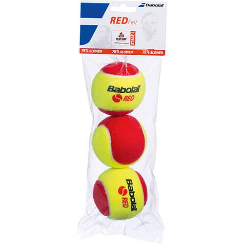 Tamanhos, Medidas e Dimensões do produto Bola de Tênis Babolat Red Felt Borracha 3 Unidades