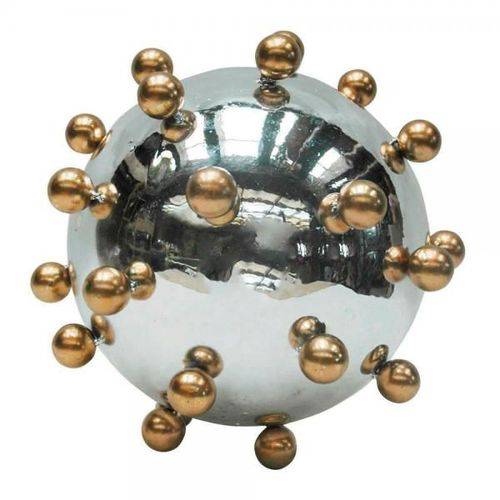 Tamanhos, Medidas e Dimensões do produto Bola Decorativa de Metal Prata e Dourado