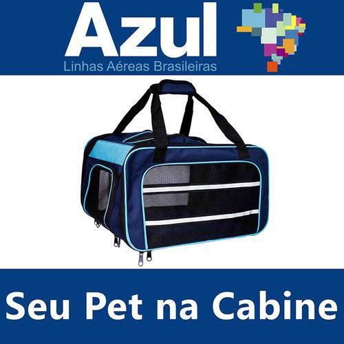 Tamanhos, Medidas e Dimensões do produto Bolsa para Transportar Seu Pet na Cabine do Avião - Cia AZUL - Eleva Mundi - (Cor Azul)