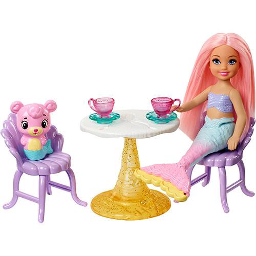 Tamanhos, Medidas e Dimensões do produto Boneca Barbie Chelsea Mattel Parque Aquático de Sereias FTX20