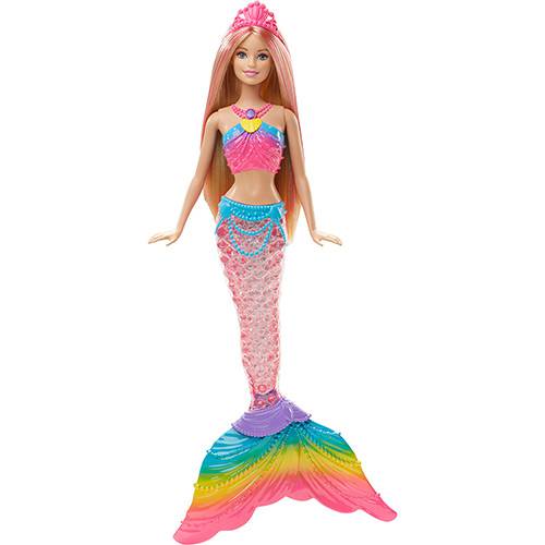 Tamanhos, Medidas e Dimensões do produto Boneca Barbie Fantasia Sereia Luzes Arco-Íris - Mattel