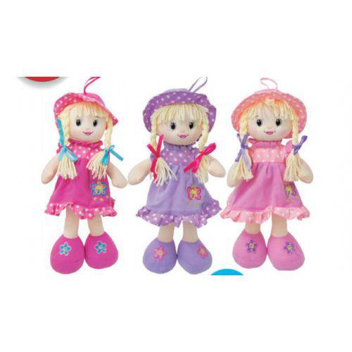 Tamanhos, Medidas e Dimensões do produto Boneca de Pano Baby Doll Rosa Claro, Rosa Escuro e Lilás - BBR TOYS