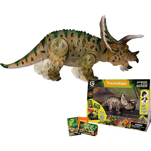 Tamanhos, Medidas e Dimensões do produto Boneco Jurassic Action Triceratops Médio - Geoworld