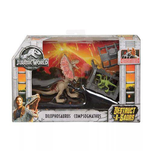 Tamanhos, Medidas e Dimensões do produto Boneco Jurassic World 2 Dilofossauro e Compsognathus FTD09/FTD10 - Mattel