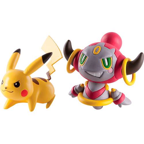 Tamanhos, Medidas e Dimensões do produto Boneco Pokémon Mini Figura Pikachu e Hoopa - Tomy