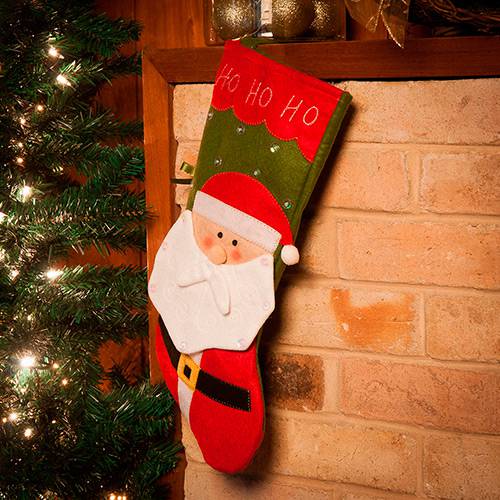 Tamanhos, Medidas e Dimensões do produto Bota Natalina Papai Noel Tradicional 48cm - Orb Christmas