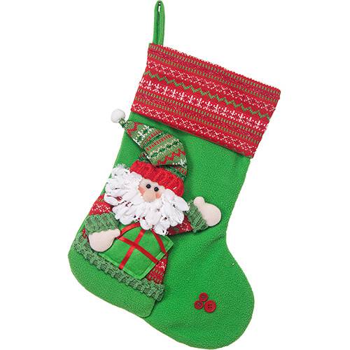 Tamanhos, Medidas e Dimensões do produto Bota Papai Noel com Barra em Tricot, 40cm - Christmas Traditions