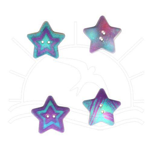 Tamanhos, Medidas e Dimensões do produto Botão Estrela Estampado - 4 Unid