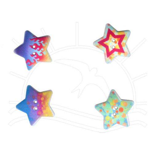 Tamanhos, Medidas e Dimensões do produto Botão Estrela Estampado Ii 1660 - 4 Unid