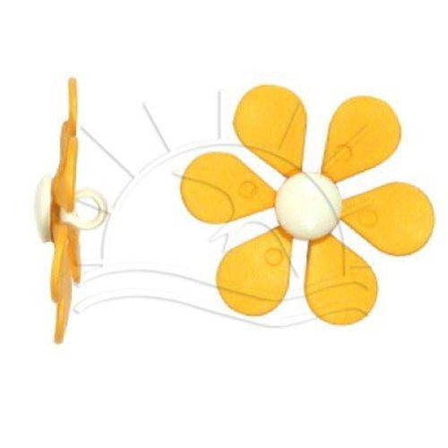 Tamanhos, Medidas e Dimensões do produto Botão Flor Amarelo/Branco - 4 Unid