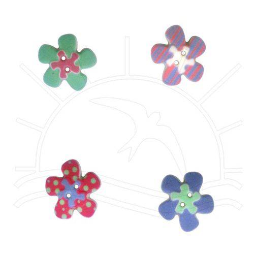 Tamanhos, Medidas e Dimensões do produto Botão Flor Estampado 1655 - 4 Unid
