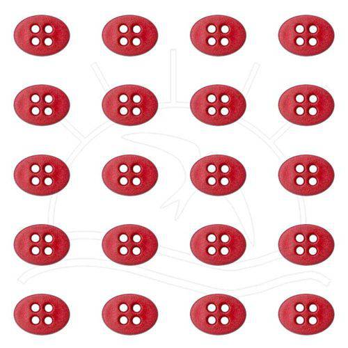 Tamanhos, Medidas e Dimensões do produto Botão Oval 4 Furos Vermelho - 20 Unid