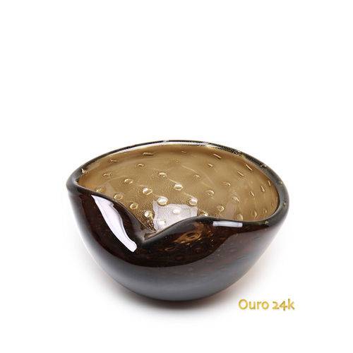 Tamanhos, Medidas e Dimensões do produto Bowl Nº 1 Tela Fumê com Ouro - Murano - Cristais Cadoro