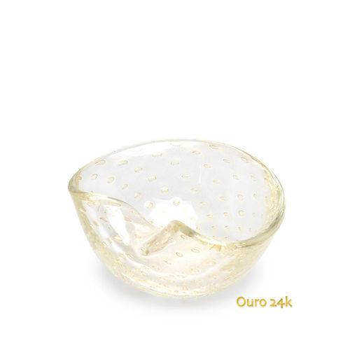 Tamanhos, Medidas e Dimensões do produto Bowl Nº 1 Tela Transparente com Ouro - Murano - Cristais Cadoro