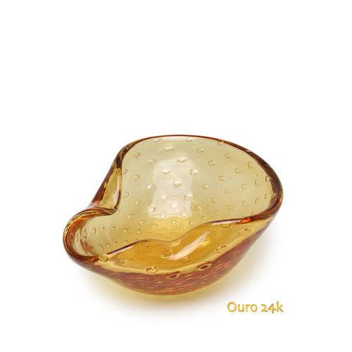 Tamanhos, Medidas e Dimensões do produto Bowl Nº 2 Tela Âmbar com Ouro - Murano - Cristais Cadoro