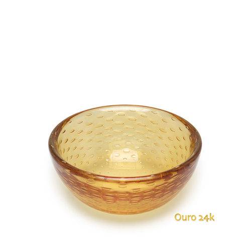 Tamanhos, Medidas e Dimensões do produto Bowl Tela Âmbar com Ouro - Murano - Cristais Cadoro