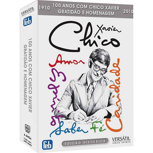 Tamanhos, Medidas e Dimensões do produto Box 100 Anos com Chico Xavier - Gratidão e Homenagem (6 DVDs)
