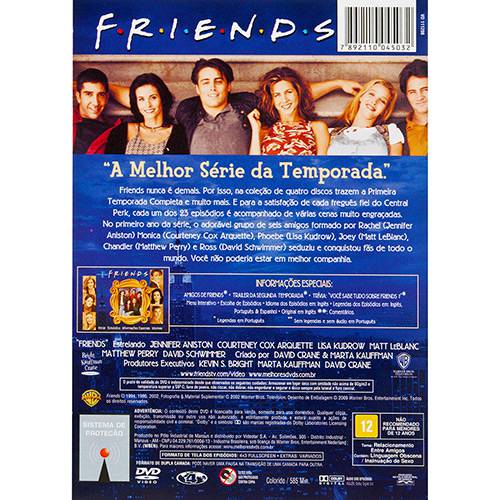 Tamanhos, Medidas e Dimensões do produto Box DVD Coleção Friends: 1º Temporada Completa - (4 DVDs)