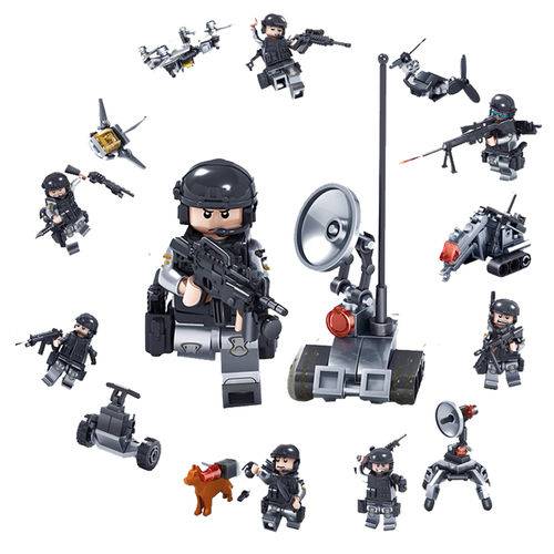 Tamanhos, Medidas e Dimensões do produto Brinquedo Bloco de Montar Coleção Call Of Duty Swat com 8 Minifigures - Compatível Lego