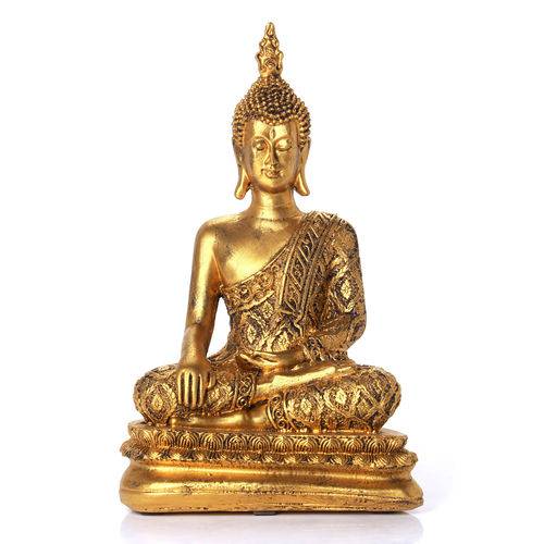 Tamanhos, Medidas e Dimensões do produto Buda Hindu G Ouro Velho em Resina - Arte Retrô