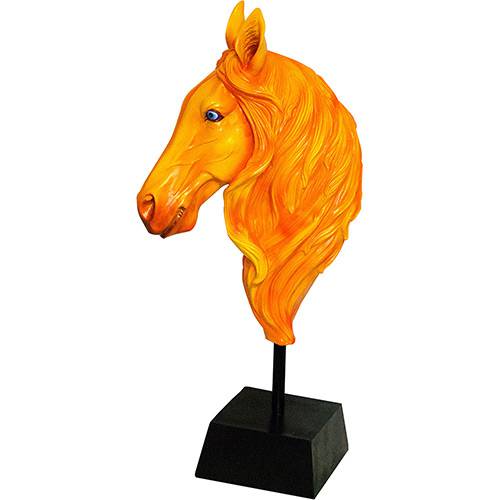 Tamanhos, Medidas e Dimensões do produto Busto de Cavalo Decorativo Resina Laranja - Fullway