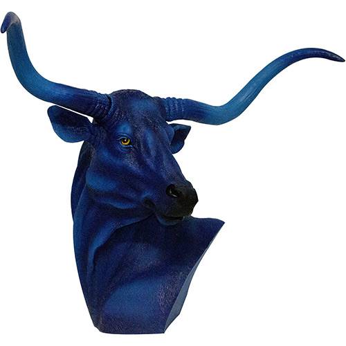 Tamanhos, Medidas e Dimensões do produto Busto de Touro Decorativo Resina Azul - Fullway