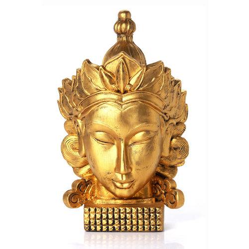 Tamanhos, Medidas e Dimensões do produto Cabeça Buda Hindu G Ouro Velho em Resina - Arte Retrô