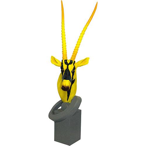 Tamanhos, Medidas e Dimensões do produto Cabeça de Antilope Decorativo Resina Amarelo - Fullway