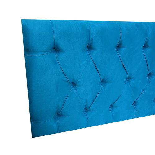 Tamanhos, Medidas e Dimensões do produto Cabeceira Estofada Paris para Cama Box Casal Suede Azul Turquesa 1,40 M
