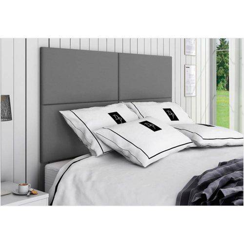 Tamanhos, Medidas e Dimensões do produto Cabeceira Painel 4 Placas para Cama Box Casal King 200 Cm Suede Animale Cinza - TES Decor