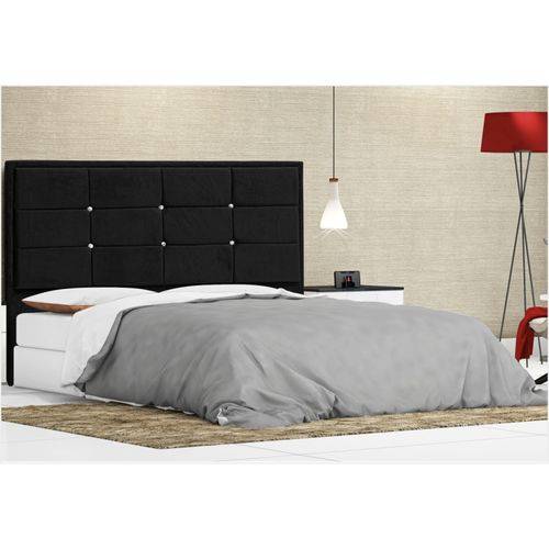 Tamanhos, Medidas e Dimensões do produto Cabeceira para Cama Box Casal Lotus 140 Cm de Largura Suede Amassado Preto